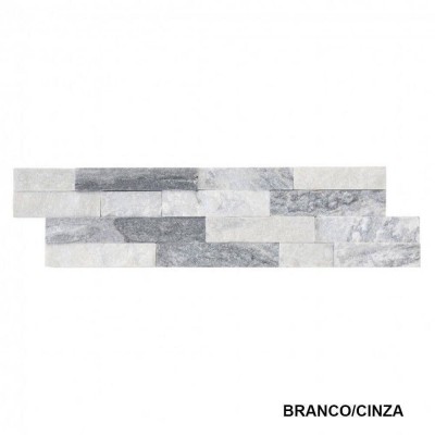 Quartzito Branco/Cinza Ref. 048251 15x55cm - Caixa c/ 0.578 m² (39,79€/m²)
