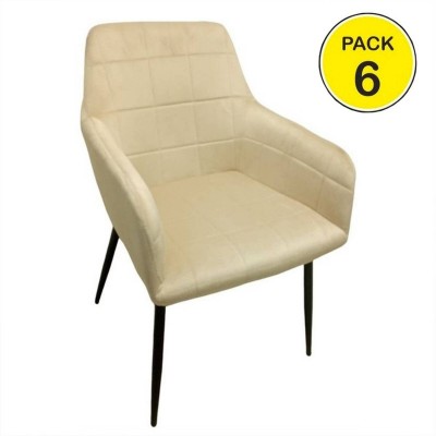 Pack 6 Cadeiras Riga II (Beige c/ Pernas Pretas)