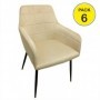 Pack 6 Cadeiras Riga II (Beige c/ Pernas Pretas)