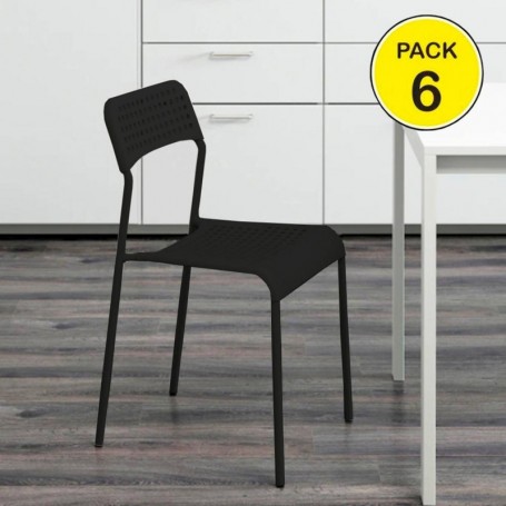 Pack de 6 Cadeiras Top (Preto)