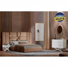 Pack Quarto Completo Bianca c/ 2 Mesas de Cabeceira + Cómoda Shine e Colchão Luxury (200x160cm)