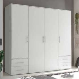 Roupeiro 4 Portas de Bater + 4 Gavetas Valencia