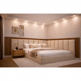 Cama Estofada de Canto Azis + Colchão Opc.