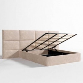 Cama Estofada Adelaide (Cabeceira Longa) + Colchão Opc.