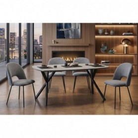 Pack Mesa de Jantar Fixa Coimbra + 4 Cadeiras Baltic (Cinza)