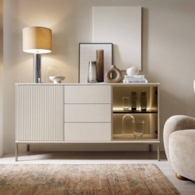 Aparador 2 Portas + 3 Gavetas Sento (c/ Luz LED)