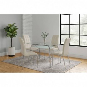 Pack Mesa de Jantar San + 4 Cadeiras New Cris (Branca)