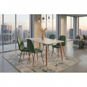 Pack Mesa de Jantar Retangular Dinamarca + 4 Cadeiras Suiza