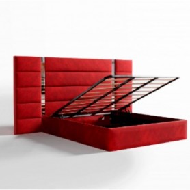 Cama Estofada Nina (Cabeceira Longa) c/ Detalhes em Prata + Colchão Opc.