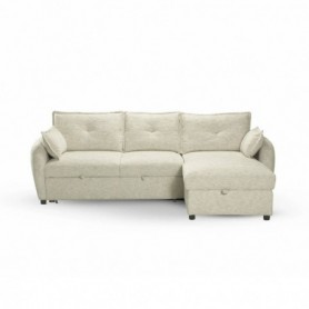 Sofá 2L + Chaise Long c/ Cama e Baú Busan (246x158cm)
